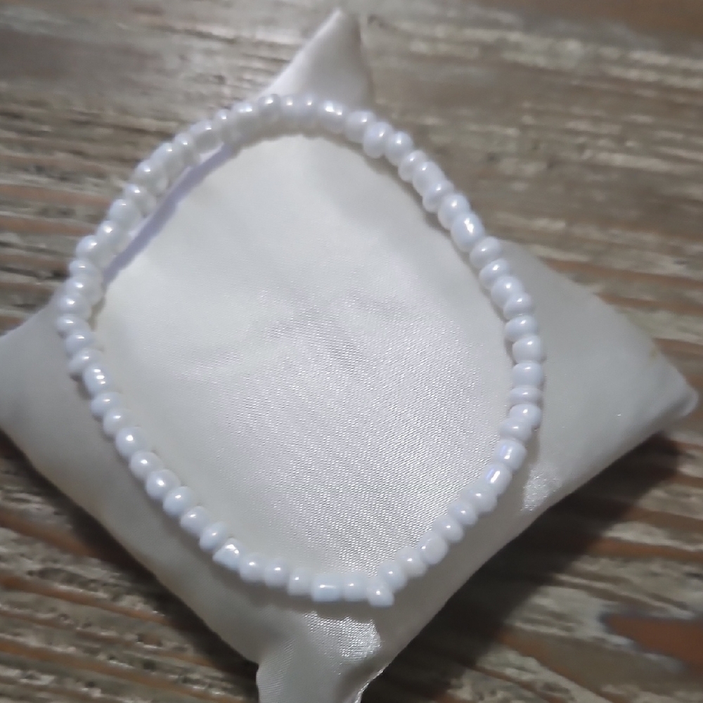 White Beaded Bracelet